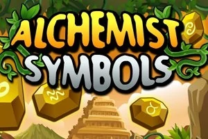 Speel een Mahjong connect spel met alchemistische symbolen