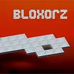 3D-rendering van een puzzel met een metalen blok en een grijze basis op een rode achtergrond met het woord BLOKHORZ