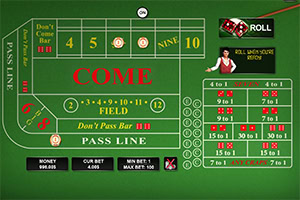 Gooi de dobbelstenen in het 3D Craps!