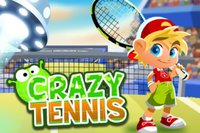 Geniet van een cartoon tenniswedstrijd waarbij spelers het opnemen tegen