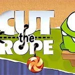 Cut the Rope spel met het groene monster Om Nom en een snoepje aan een touw