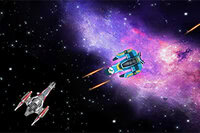 Bestuur je ruimtejager door een storm van kogels en vijandelijke schepen