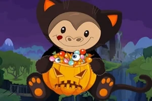 Halloween Monkey Jumper is een briljant spel dat apenspellen, Halloweenspellen, en springspellen combineert