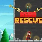 Doe mee aan de Hero Rescue om de held te helpen schatten te krijgen in de beste reddingsgame met pinnen