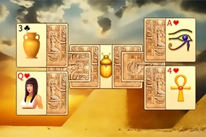 Verzamel de gouden scarabeeën in dit prachtige Tri Peaks spel in het oude Egypte