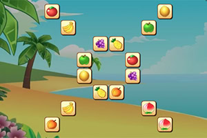 Help de aap door al het fruit te verwijderen in deze Mahjong Connect puzzel