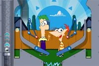 Een flipperkast in de stijl van Phineas en Ferb