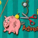 In Piggy Bank Adventure moet je het touw doorsnijden om het muntje te laten vallen