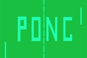 Retro Pong spel op een groene achtergrond