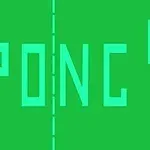 Retro Pong spel op een groene achtergrond