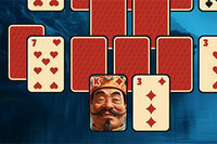 Klassiek piramide solitairespel dat zich afspeelt in het oude China
