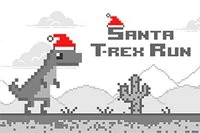 Help de T-Rex zo ver mogelijk te rennen in dit leuke hardloopspel met kerstthema