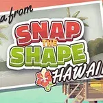 Promotiebeeld van het spel Snap the Shape: Hawaii met tropisch strandthema en de tekst Aloha from Hawaii