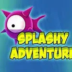 Roze stekelig wezen met één oog in Splashy Adventure game banner