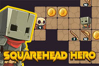 Begeleid Squarehead Hero door slimme beurt gebaseerde kerker puzzels