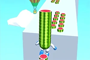 Zet je schrap voor een reeks ongebruikelijke wedstrijden in Watermelon Run 3D